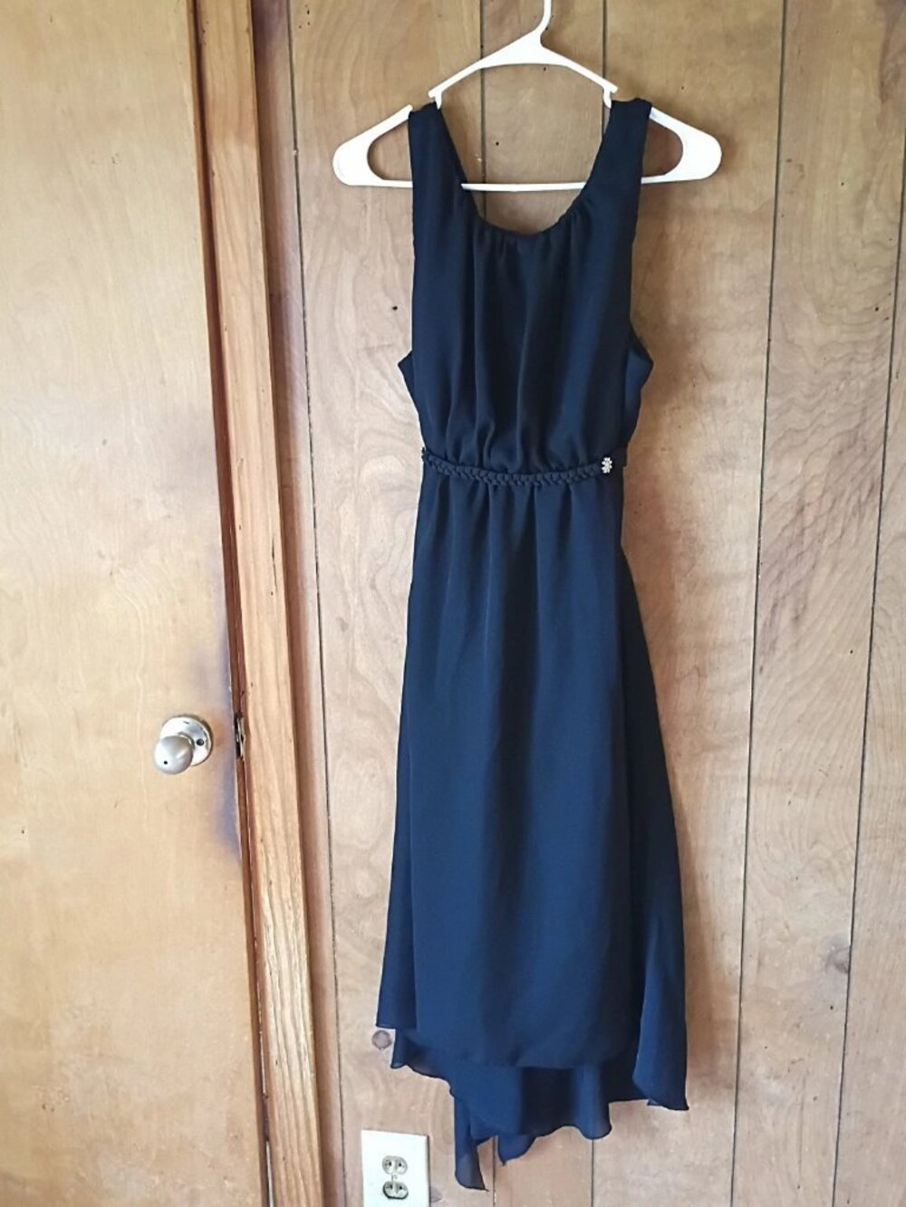 Rabbit Rabbit Rabbit Designs Black High-Low Midi Dress Size 16 Sleeveless